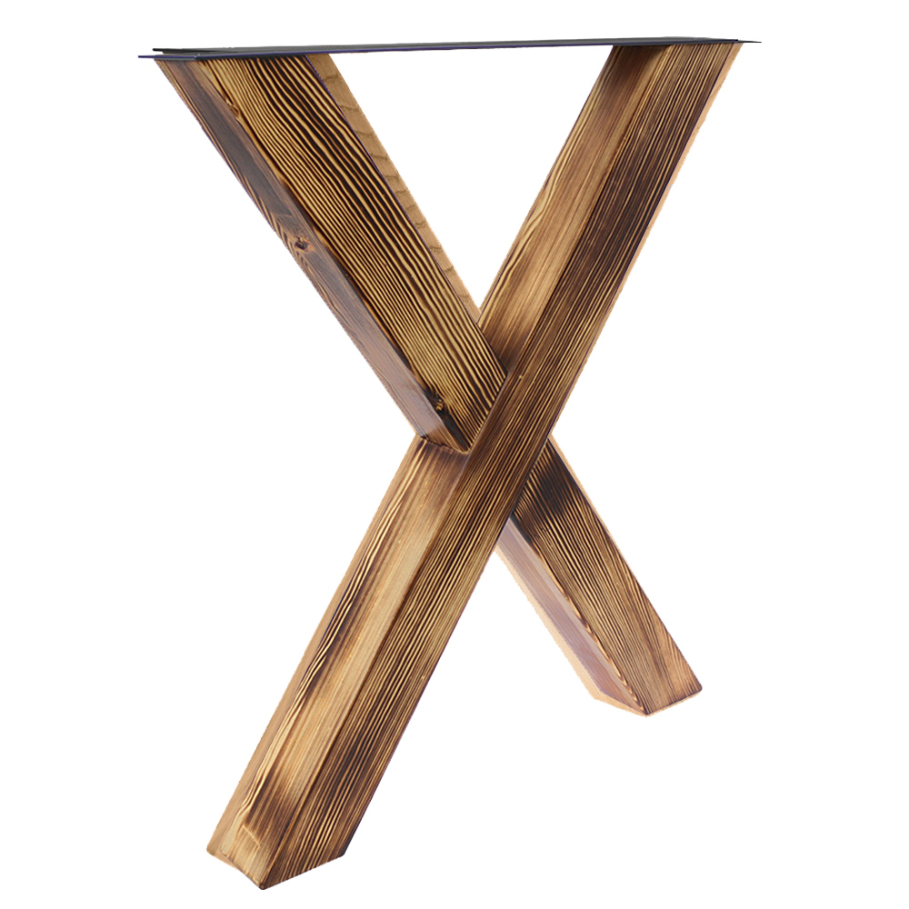 Tischgestell X 80/80 Holz geflammt Einzeln