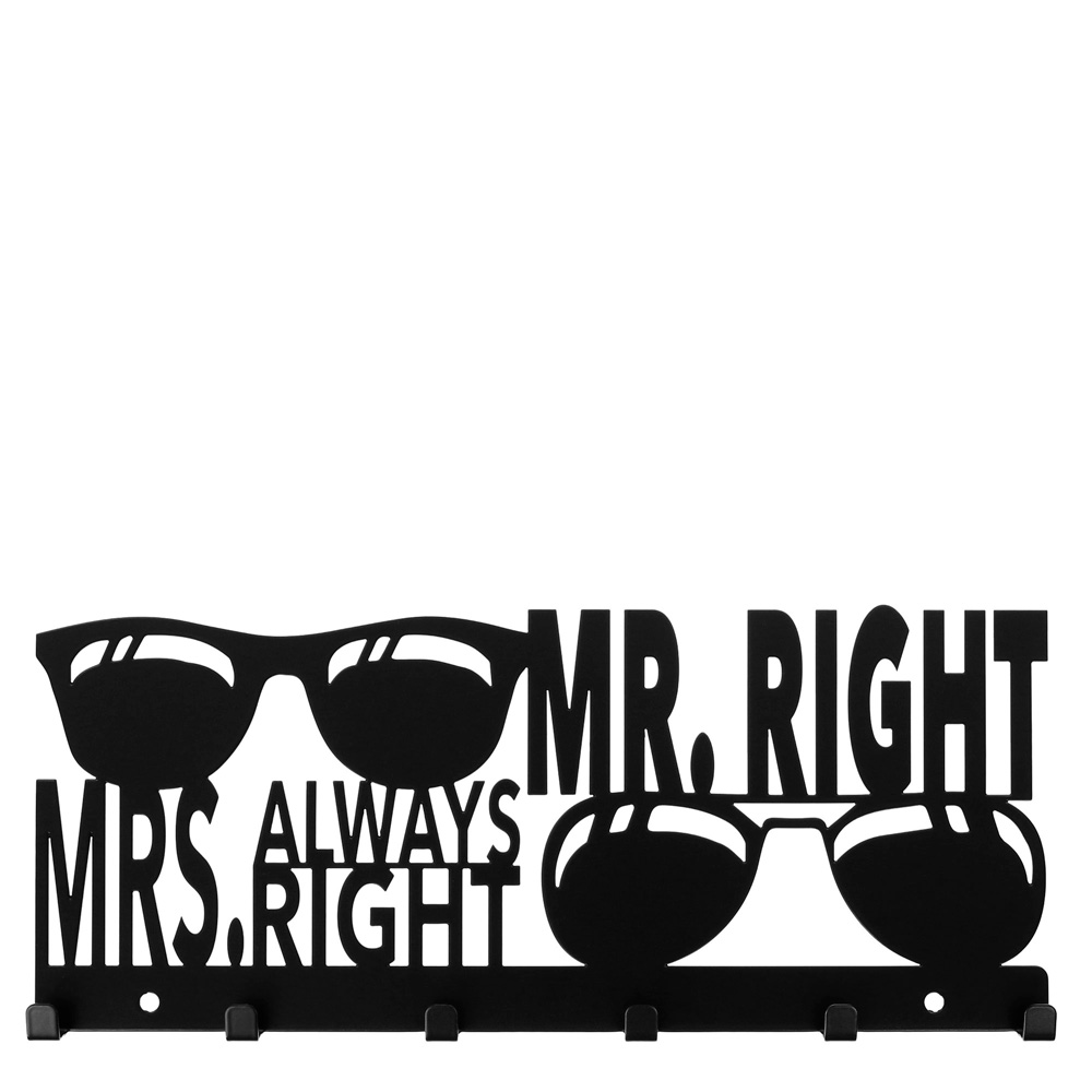 Schlüsselbrett "Mr. Right - Mrs. Always Right" 
