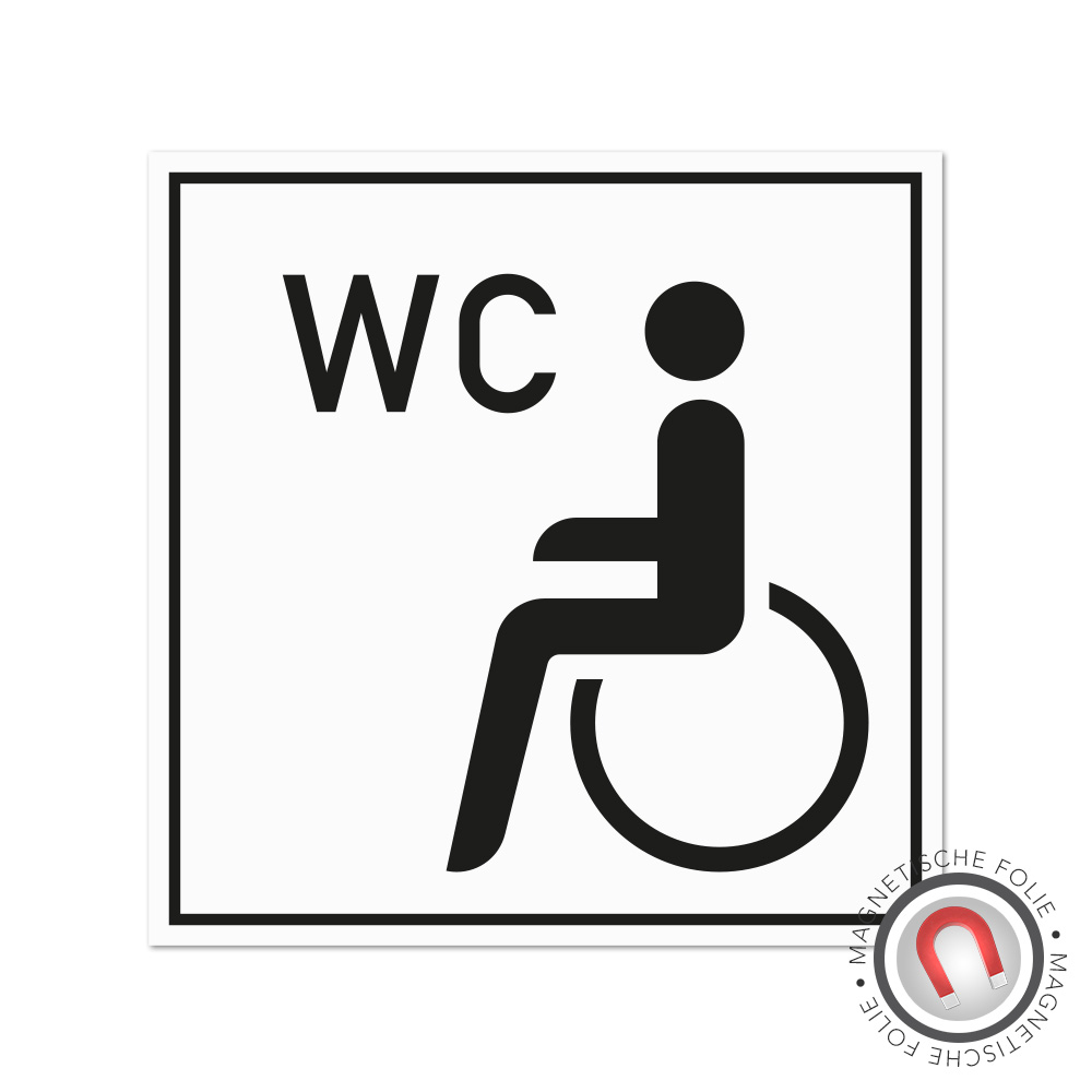 Hinweisschild WC Behinderte Magnetschild | 10 x 10 cm