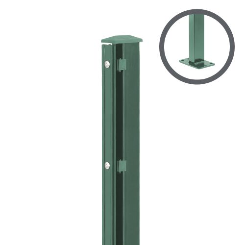 Artikelbild des Artikels “Zaunpfosten P2 mit Profilleiste moosgrün RAL 6005 | 1630 | Zum Aufdübeln | Standard“
