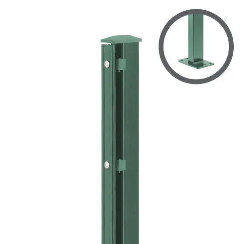 Artikelbild des Artikels “Zaunpfosten P2 mit Profilleiste moosgrün RAL 6005 | 1630 | Zum Aufdübeln | Standard“
