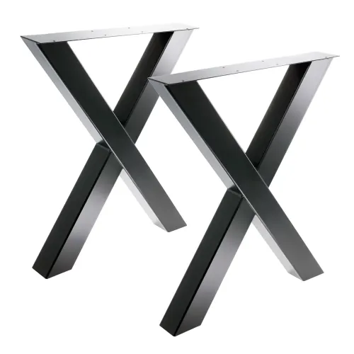 Artikelbild des Artikels “Tischgestell X 80/80 Schwarz matt RAL 9005 | Im Set (2x)“