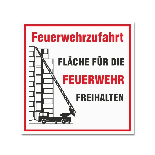 Artikelbild des Artikels “Hinweisschild eckig, Feuerwehrzufahrt Alu-Dibond | 20 x 20 cm“