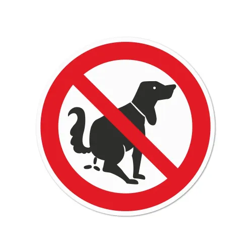 Artikelbild des Artikels “Hinweisschild rund, kein Hundeklo Aufkleber | Ø 10 cm“