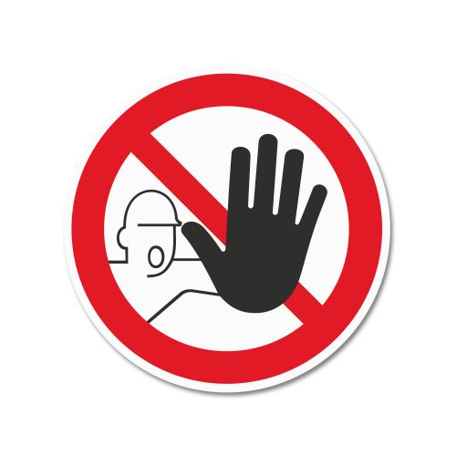 Artikelbild des Artikels “Warnschild rund, Stop Zutritt verboten Alu-Dibond | Ø 10 cm“