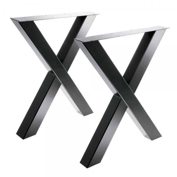 Tischgestell X 80/80 Schwarz matt