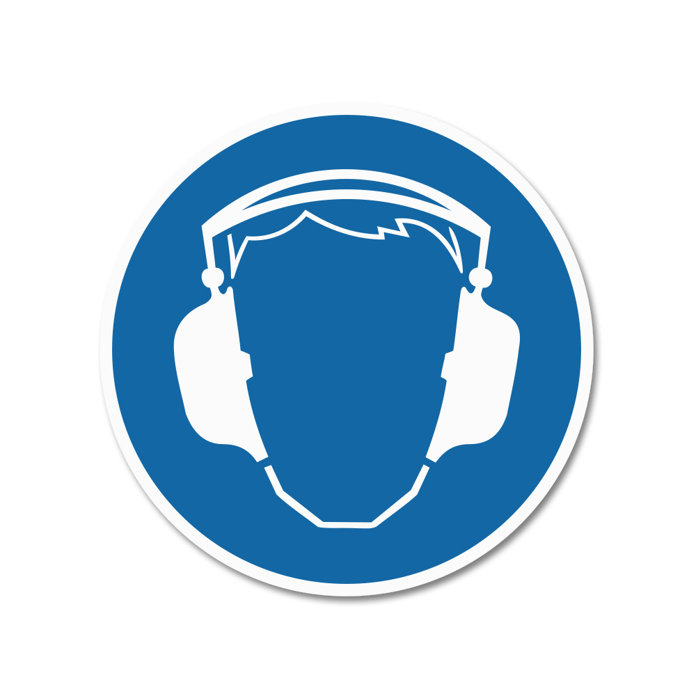  Artikelbild 1 des Artikels “Hinweisschild rund, Ohrenschutz tragen Alu-Dibond | Ø 10 cm“