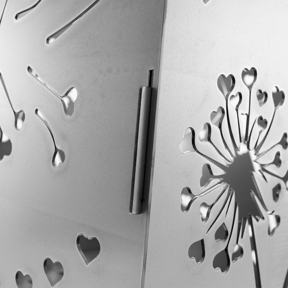 Artikelbild 2 des Artikels “Feuerstelle gelasert mit Pusteblume “