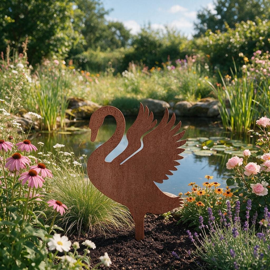 Artikelbild 2 des Artikels “Gartenstecker Schwan Lyra “